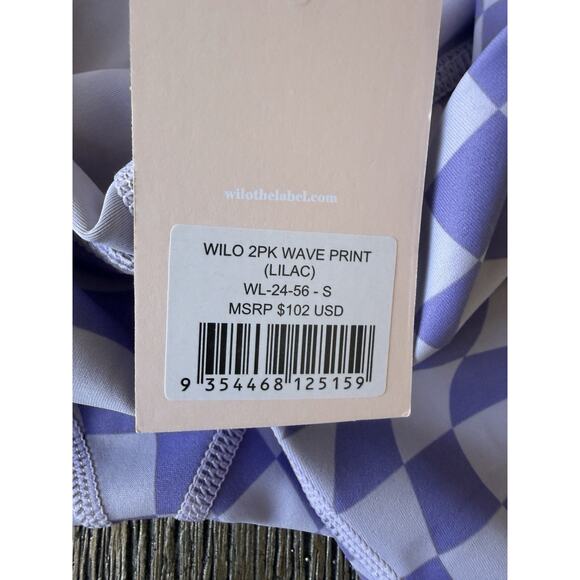 Wilo The Label Purple Checker Biker Shorts Size Small - Picture 5 of 7